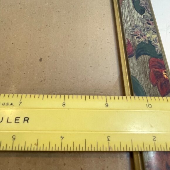 Hand-Painted Floral Wood Picture Frame With Gold Trim 8x10 Inch Display Tabletop - Picture 9 of 10